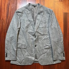 Banana Republic 42S Slim Marzotto Super 110s WOOL Blazer Sport Coat Gray Plaid