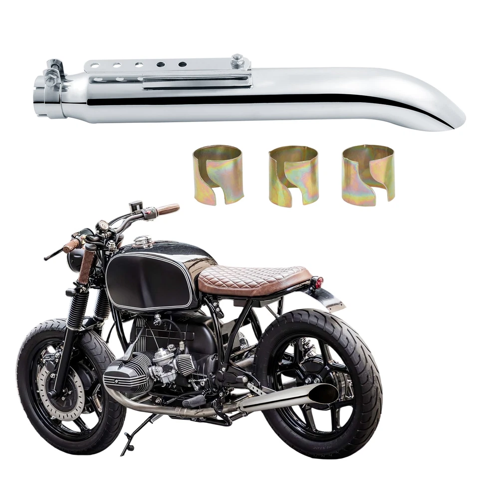 Chrome Steel Motorcycle Exhaust Pipe Muffler Silencer For Suzuki Marauder VZ800 - Image 2 of 4