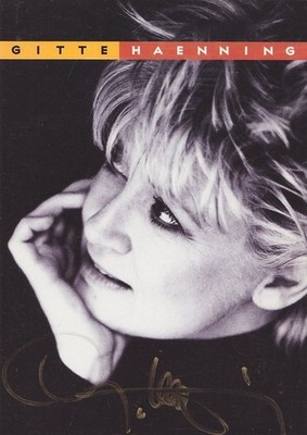 Gitte Hænning, old autograph card, original, ''I want a cowboy as a man''