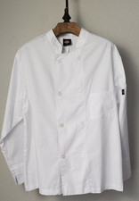 Dickies Men's Chef Coat White Double Breasted Long Sleeve Size XL