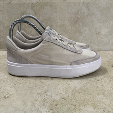 Kizik Prague Sneakers Womens 6 bone White Suede Canvas Slip Ons Hands Free Shoes