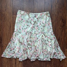 Vintage Lauren Ralph Lauren Women's Y2K Floral Skirt Size M