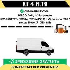 Kit 4 Filtri Tagliando per IVECO Daily IV Furgonato 35C18V- 35C18V/P- 35S18V-...