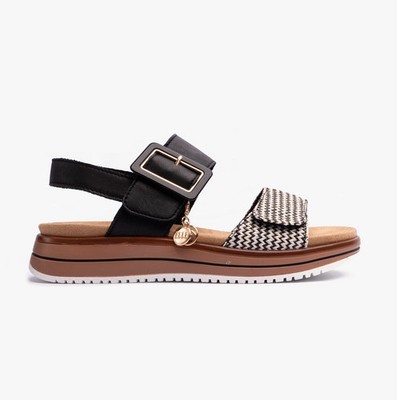 Remonte D1J53 Damen Leder Slipper Atmungsaktiv Freizeit Schwarz Sandalen