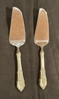 Wallace Rose Point Sterling Silver 2 Cheese or Hors d'Oeuvre Servers 7"