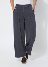 Lysse Clarette Pleated Trouser Marine Pinstripe