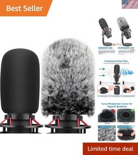 Washable Furry Muff and Foam Cover for HyperX QuadCast S - Perfect for Vlogs