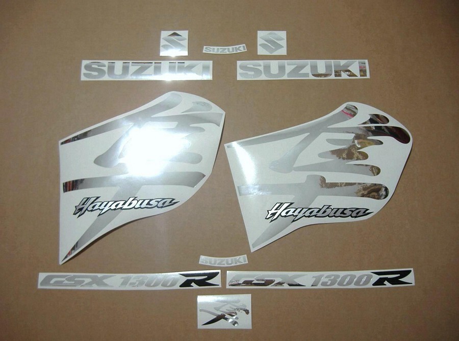 Decals for Suzuki Hayabusa 1st gen. chrome silver stickers set