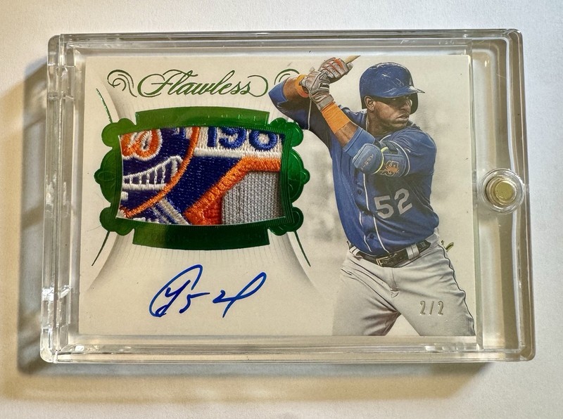 2018 Panini Flawless Baseball Yoenis Cespedes INSANE GU PATCH AUTO 2/2 Mets