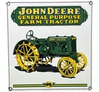 VINTAGE JOHN DEERE TRACTOR PORCELAIN SIGN SERVICE GAS OIL DEALERSHIP FARM