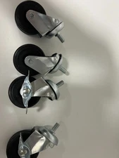 Factorduty PU-HD-6L-X4 6 inch Heavy Duty Caster Wheel Swivel Plate with Brake...