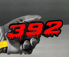 392 Dripping Car Emblems 2x Red/Black 392 Side Car Fender Badges 3D for 392