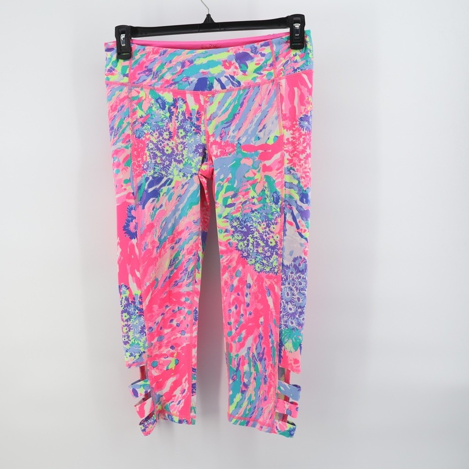 Legging Cropped Lilly Pulitzer Luxletic Weekender - Taille L - Arc-en-ciel Soleil - NEUF