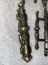 Vintage Ajax Door Drawer Cabinet Pull Handle Backplate Hardware Gothic Medieval
