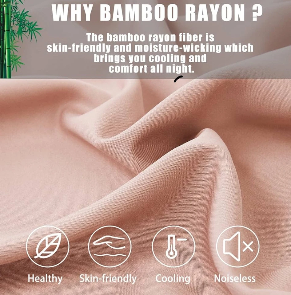 Fundas de almohada suaves frescas de bambú de lujo ‎talla estándar rosa Foto 4 de 4