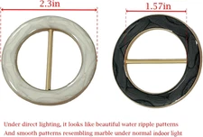 4pcs Marble Style Waistband Rings Scarf Buckles T Shirt Tie Clips (2.3-Inch)