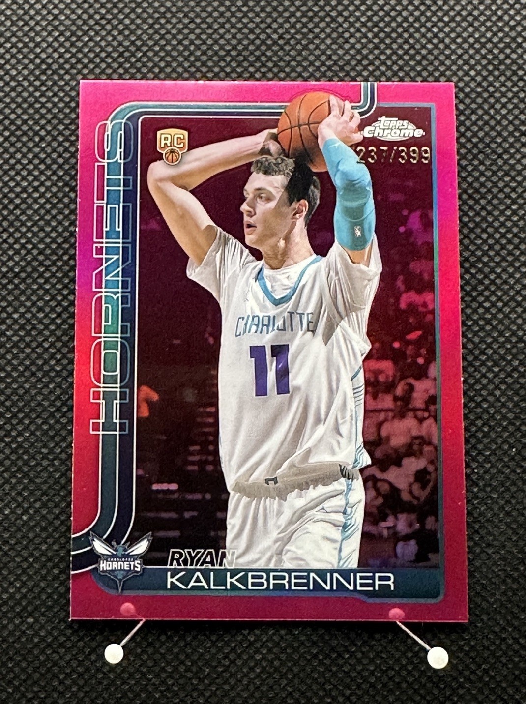 2025-26 Topps Chrome Ryan Kalkbrenner Rookie 284 Magenta Refractor /399 Hornets