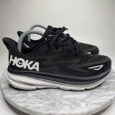 Hoka One One Clifton 9 Black White Running Shoes Women's Size 8B 1127896BWHT