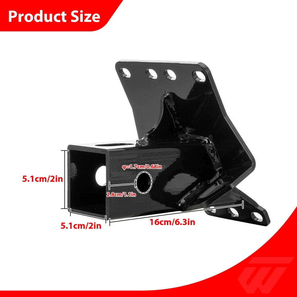 Enganche receptor trasero WEISEN UTV 2" para Yamaha YXZ1000R 2016-2025 todos los modelos Foto 4 de 4