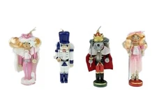 Nutcracker Suite Mouse King, Snow King, Clara 4 Pack 5 Inch Traditional Woode...