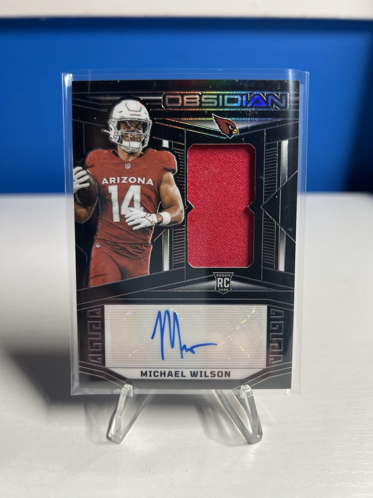 2023 Panini Obsidian Michael Wilson Jersey Auto /199 RC Cardinals Rookie Patch