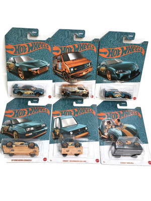 Hot Wheels 56th Anniversary Set Of 6 Green & Chrome with CHASE