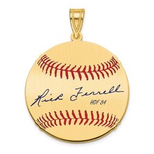 Gold-plating over Sterling Silver Rick Ferrell Hall of Fame Signature Medium Epo