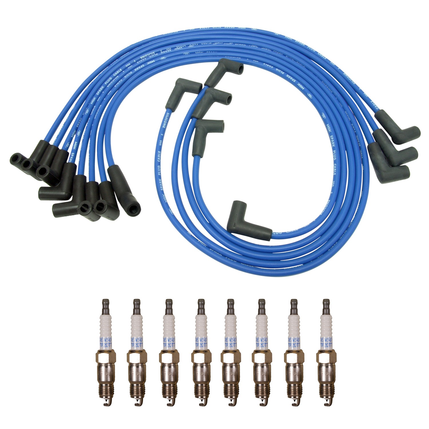 NGK 8mm Wire Set 8 Denso Platinum Spark Plug Kit For Chevrolet Corvette 5.7L V8