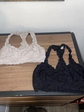 Wishlist Set of 2 Pink and Black Women’s Bralette - Large