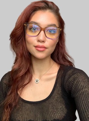 Tom Ford Women's Eyeglasses Frame 56mm Oversized Brown Purple  G