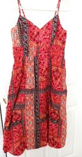 OLD NAVY Waist-Defined Cami Midi Dress Color: Pink Paisley SIZE LARGE, NWOT