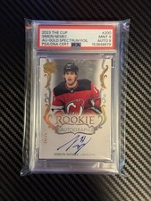 2023 THE CUP SIMON NEMEC GOLD SPECTRUM FOIL ROOKIE AUTO 24/24 PSA 9 Auto 9