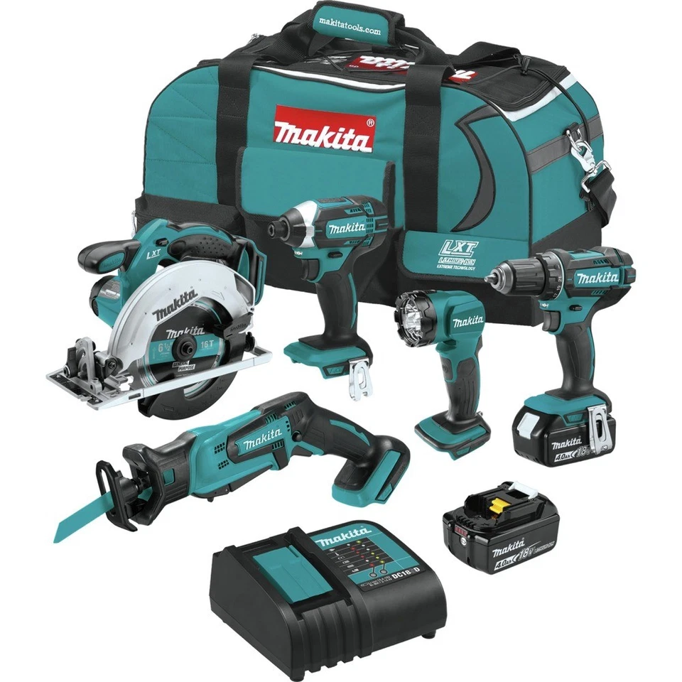 Makita XT510SM-R 18V LXT Cordless 5-Tool Combo Kit (4 Ah) Certified Refurbished