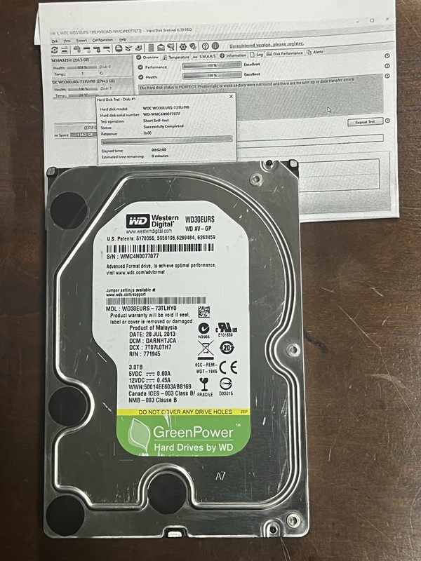 Western Digital  GREEN 3TB Internal 3.5" WD30EURS -73TLHYO