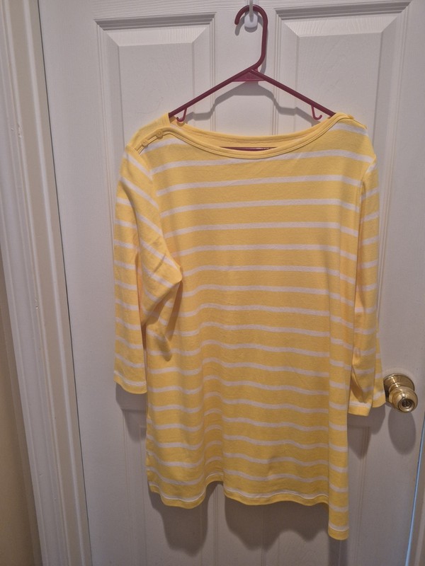 Kim Rogers Women's Yellow Striped Tunic Top 1X New