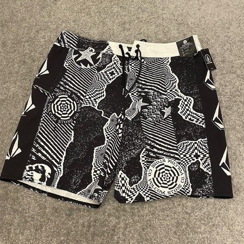 Volcom Board Shorts Mens 36 Black Mod Tech Drawstring Swim Lido Iconic NEW $60