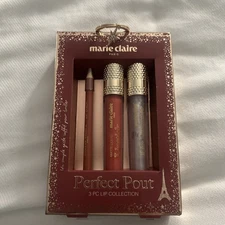 Marie and Claire Paris Perfect Pour 3 PC Lip Collection &a key chain New In Box