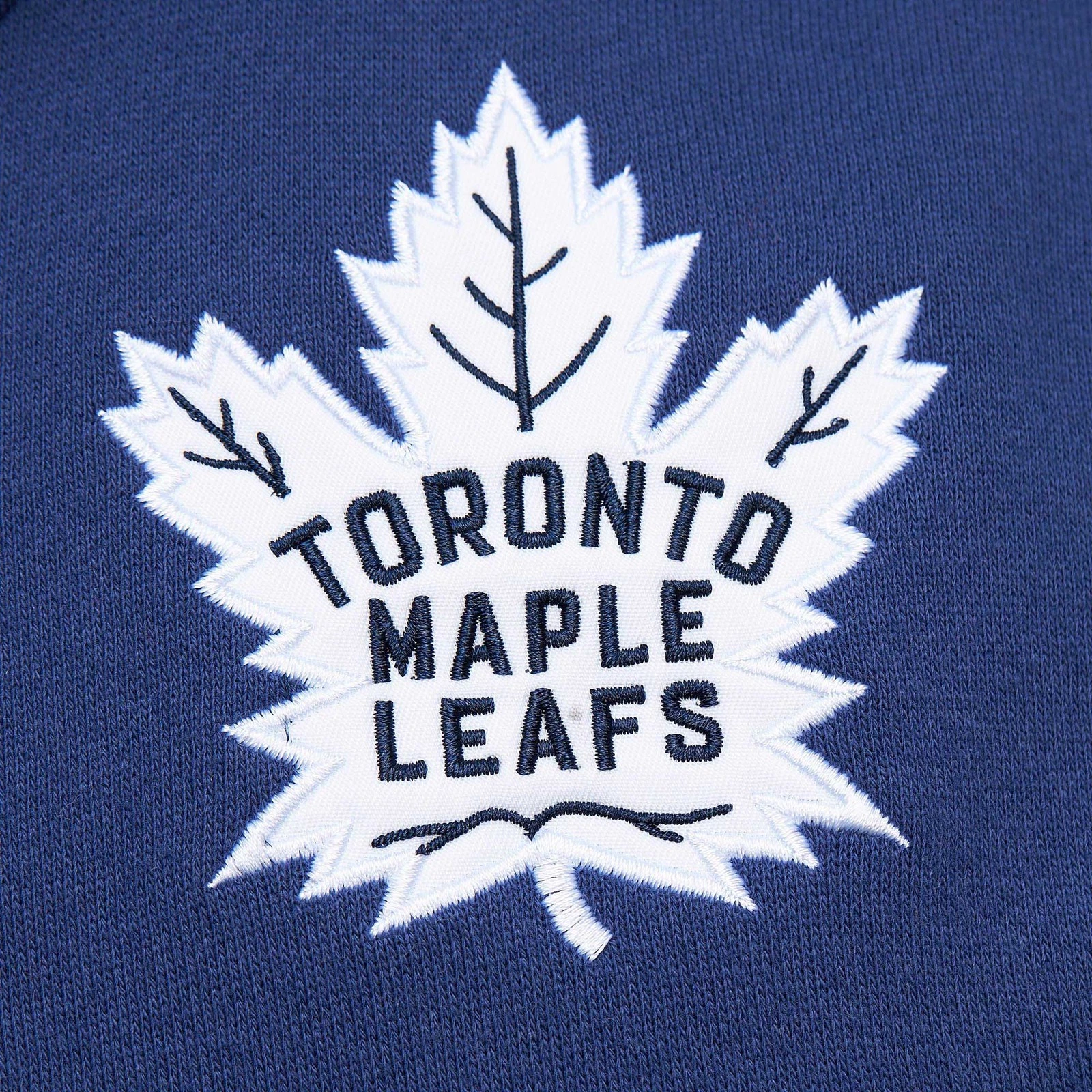 Felpa con cappuccio pullover uomo Mitchell & Ness bianco blu Toronto Maple Leafs Head Coach