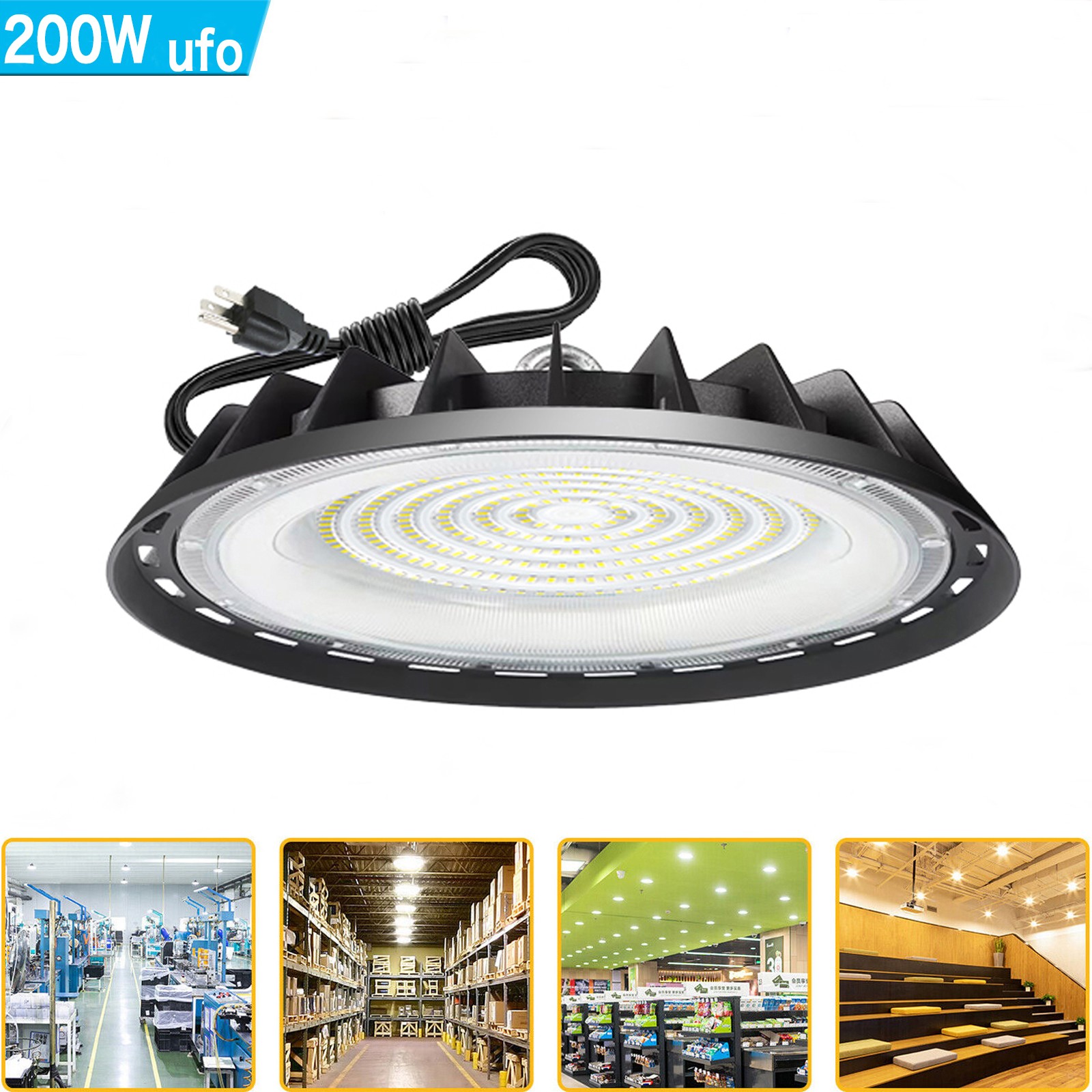 200W UFO Led High Bay Light Industrial Commercial Warehouse Factory Shop Light