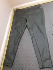 a new day Womens XL Faux Leather Pants Straight Leg Dark Olive Green  S169