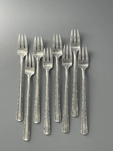 Vintage Sterling Towle Candlelight Individual Pickle/Cocktail 8-Piece Fork Set