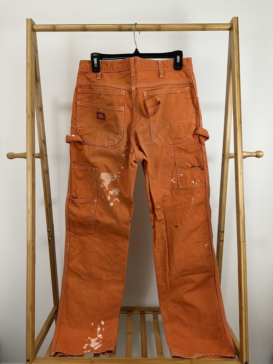 RARE VTG Dickies Bold Faded Orange WIP Workwear Carpenter RARE VTG Dickies Bold Faded Orange WIP Workwear Carpenter