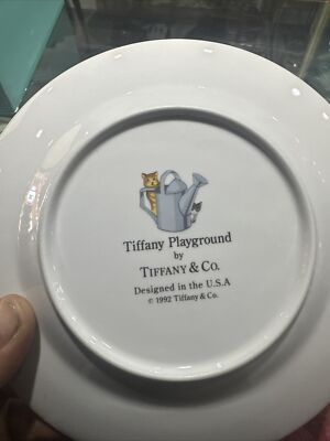 Tiffany & Co 1992 3 pc Childs dish set Tiffany Playground Bunny