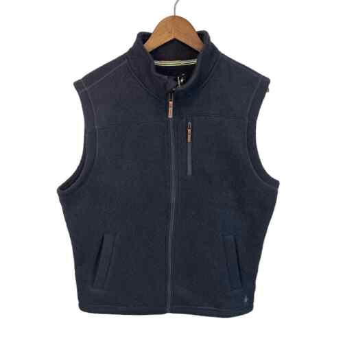 Smartwool Hudson Trail Fleece Vest Navy Wool Blend Size Large New - Picture 1 of 11