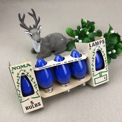 NOMA Blue Christmas Replacement Lamps Firma-Glaze Color C9 1/4 120v  DISPLAY