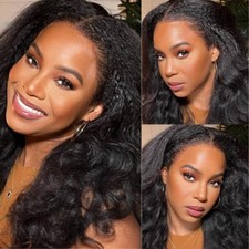 UNice Cambodian Kinky Yaki Straight 3 Bundles Human Hair Weaves Extensions Wefts