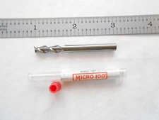 NEW MICRO 100 USA 3/16" DIA. X 5/8" LOC X 2" OAL 2FL C.C. CARBIDE SQUARE ENDMILL