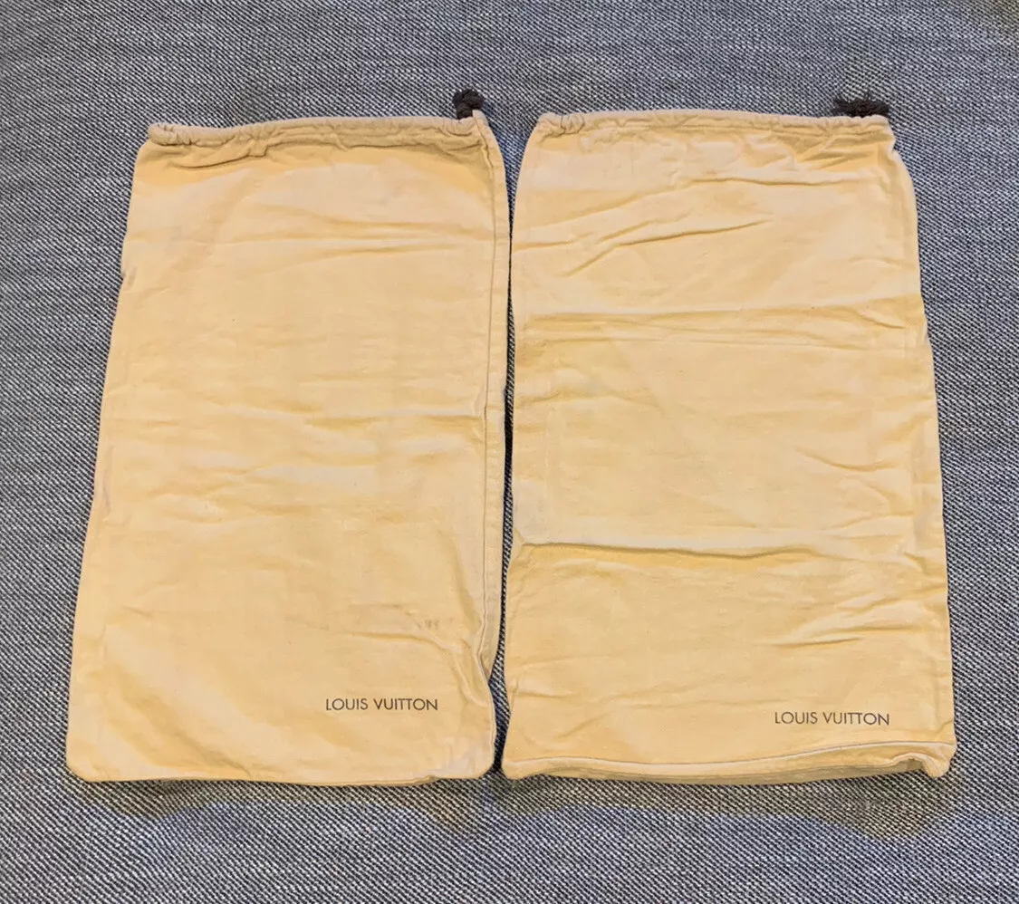 Louis Vuitton Drawstring Shoe Boot Purse Dust Cover Bag 20 X 12 Pair Set Lot 2