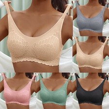 Women Sports Top Vest Seamless Comfort Push Up Bra Shapewear Stretch Comfy Crop