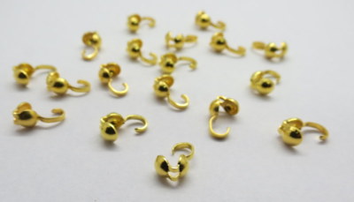 50 Clam shell Gold Plated Bead Tips End Clam Shell End Beads Jewerly Findings  